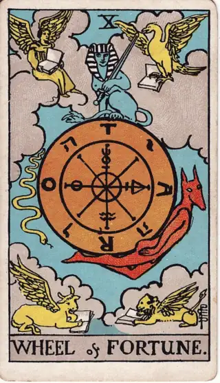 A Roda da Fortuna, arcano X do Tarot de Waite-Smith